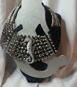 Black and Silver Beaded Bracelet